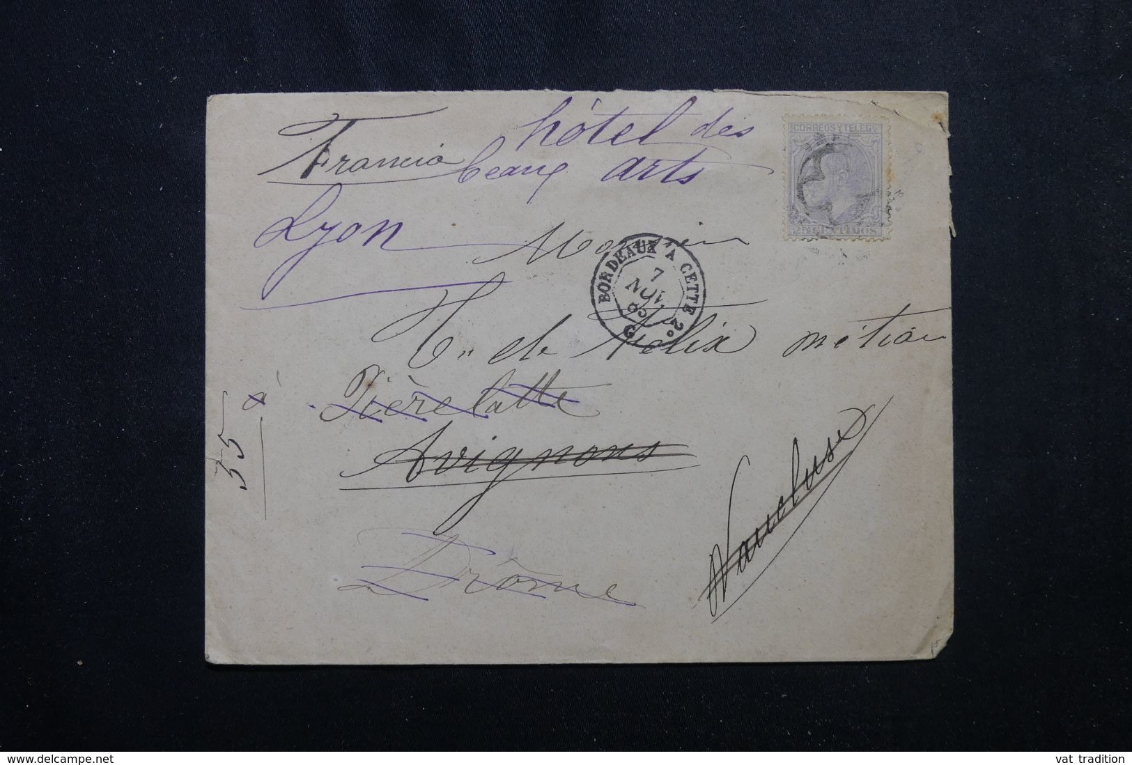 ESPAGNE - Enveloppe Pour La France En 1883, Affranchissement Plaisant - L 63456 - Briefe U. Dokumente