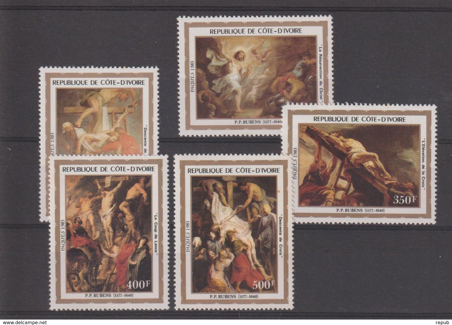 Cote D'Ivoire 1983 Peinture Rubens 654-58 5 Val ** MNH - Côte D'Ivoire (1960-...)