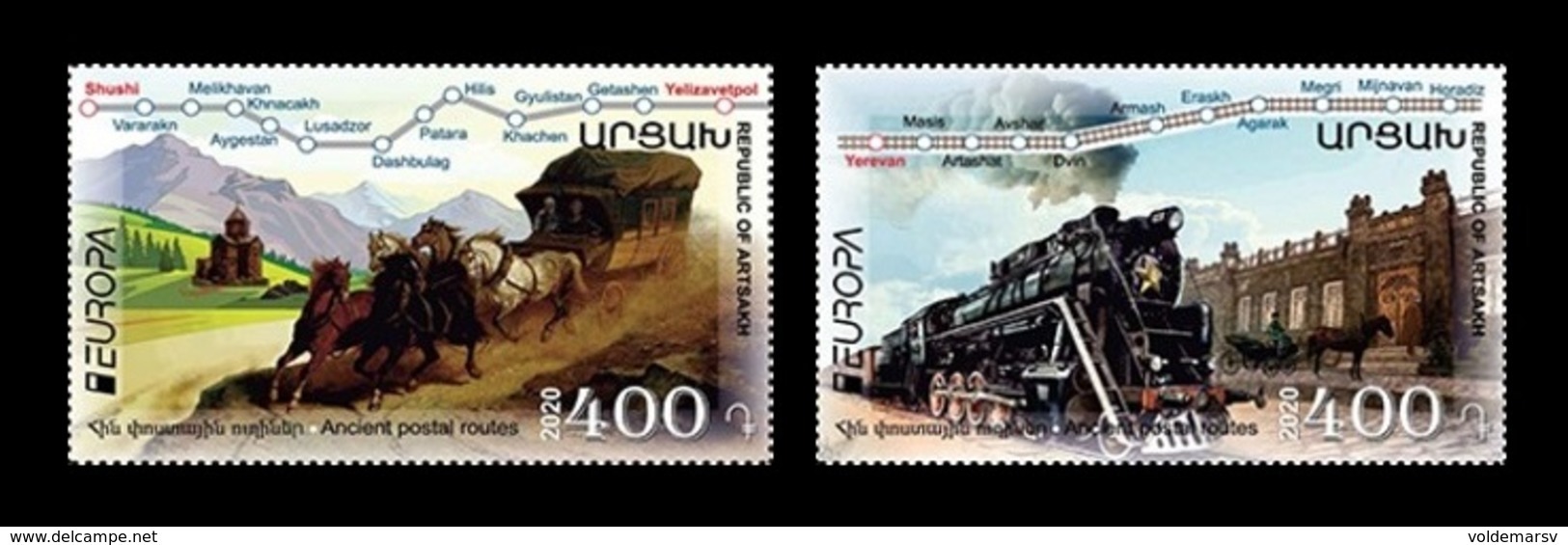 Armenia (Nagorno-Karabakh) 2020 Mih. 220/21 Europa. Ancient Postal Routes MNH ** - Armenia