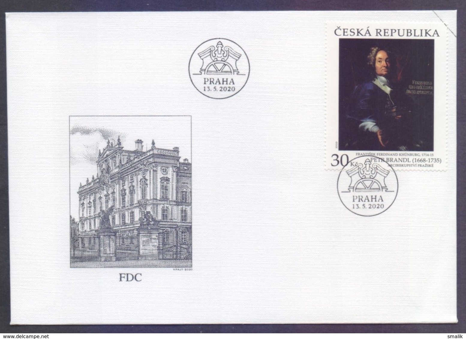 CZECH REPUBLIC 2020 FDC - PETR BRANDL, Art Painting, Prague Archbishopric, First Day Cover - FDC