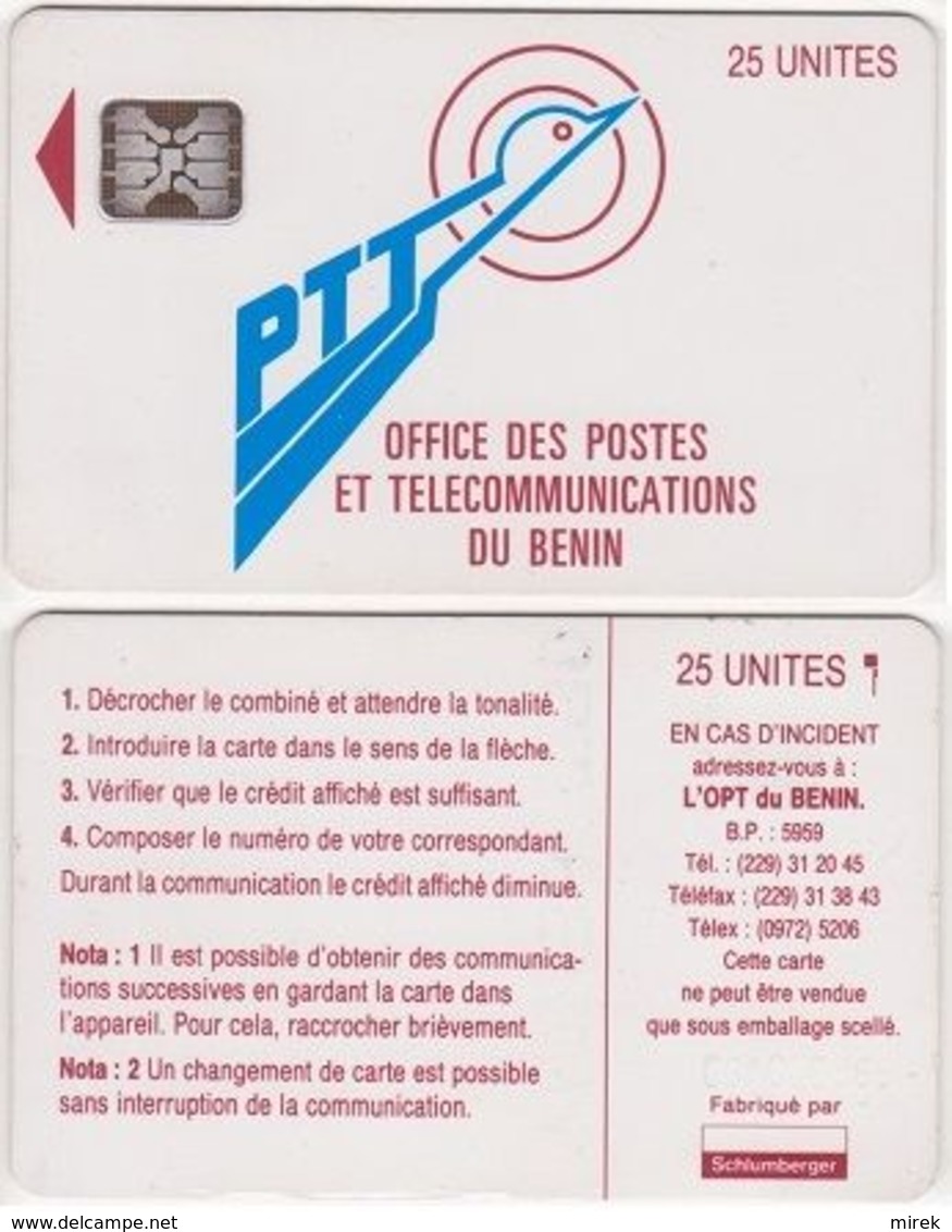 5/ Benin; P1. PTT Logo, 25 Ut.,SC5 Afnor, CN C3A000569 - Bénin