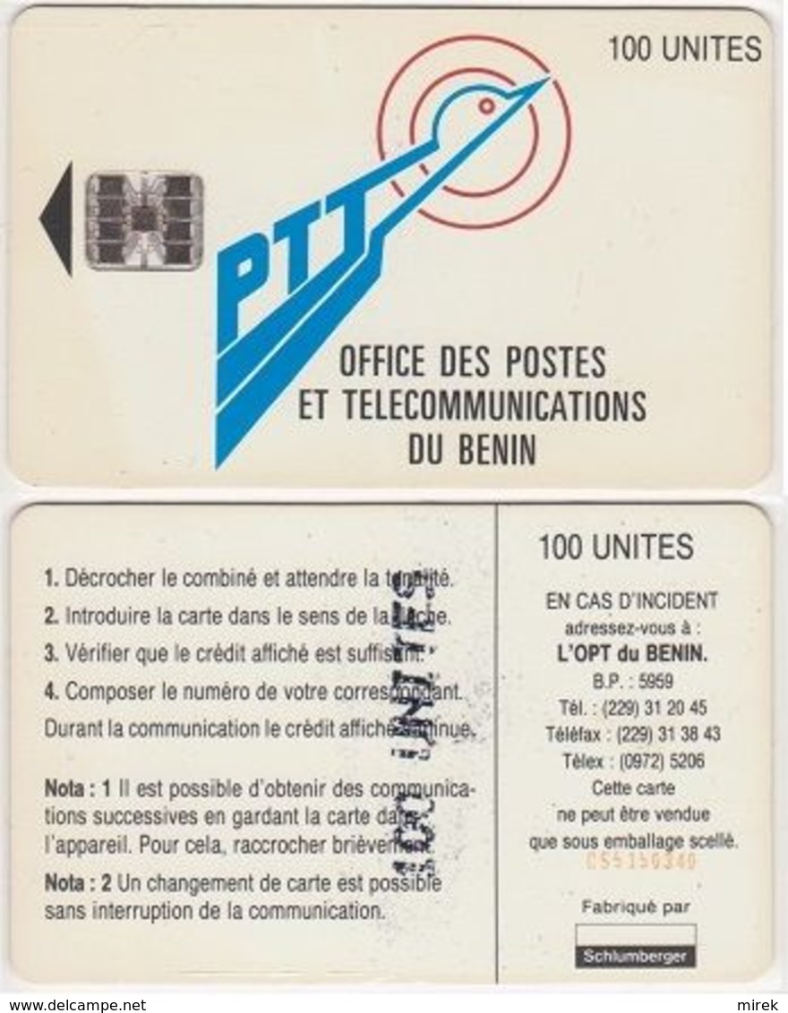 9/ Benin; P9. PTT Logo, 100 Ut.,SC7, CN C55150340 - Benin