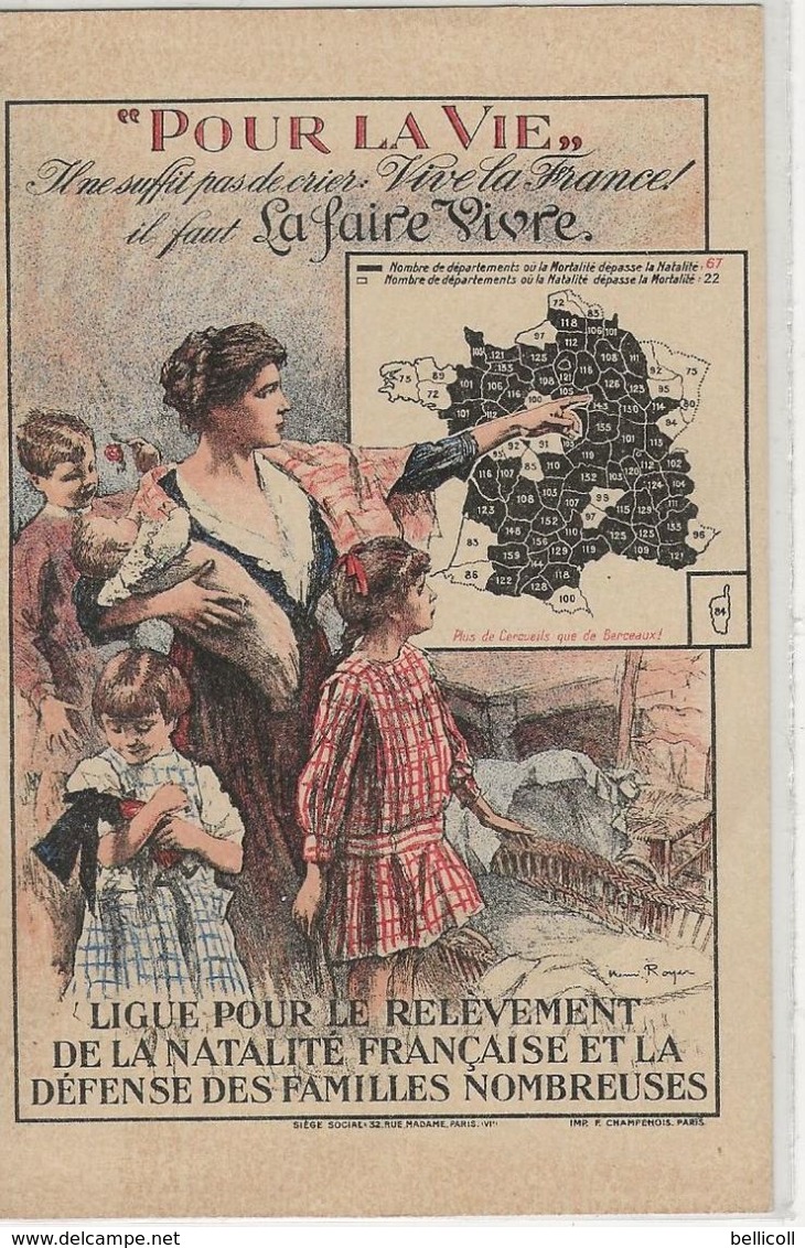 ROYER - Pour La Vie - Ligue Pour Le Relèvement De La Natalité Française Et La Défense Des Familles Nombreuses - Royer