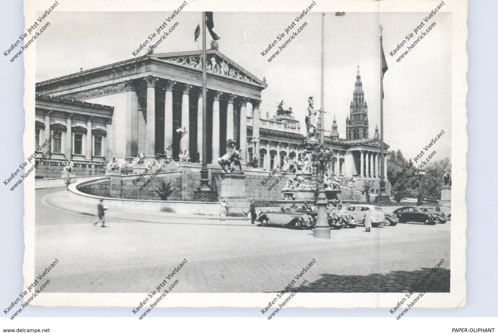 A 1000 WIEN, Parlament, 1941, NS-Beflaggung, Auto - Oldtimer - Ringstrasse