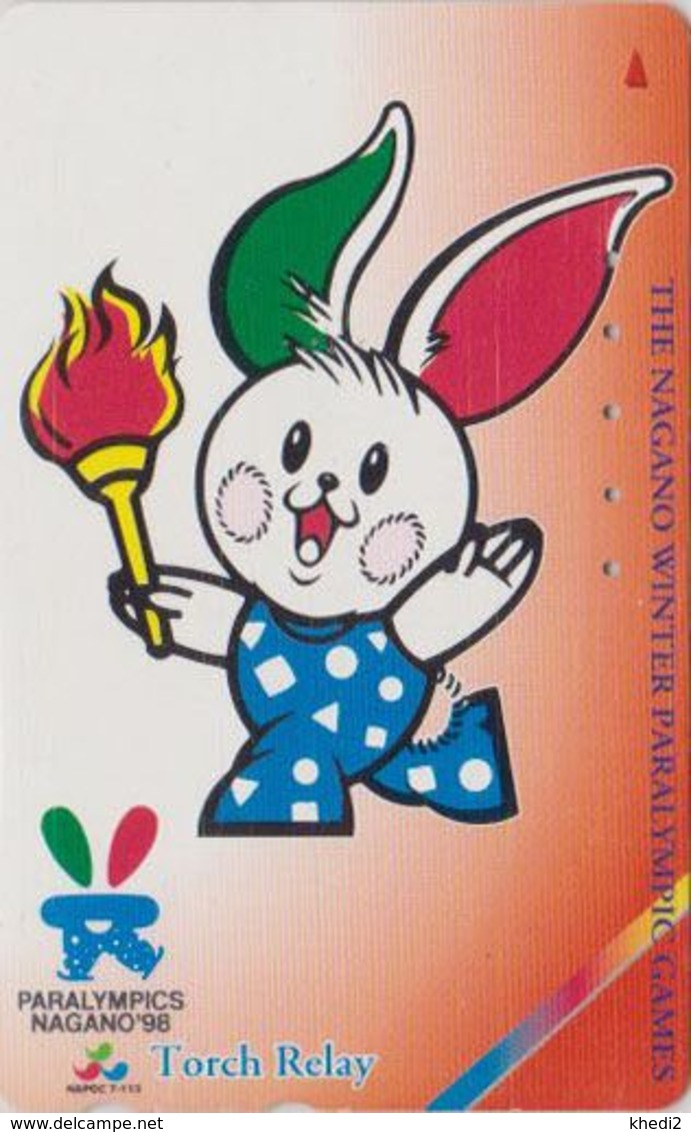 TC JAPON / 110-016 - JO NAGANO - FLAMME - TORCH RELAY - PARALYMPIC OLYMPIC GAMES  JAPAN Pc Sport / Lapin Rabbit - Olympic Games