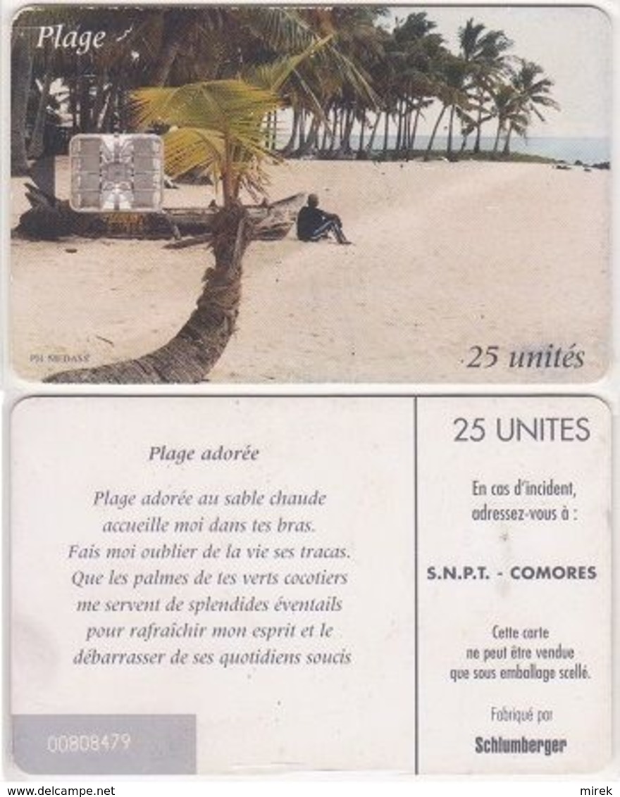 47/ Comoros; P18. Beach, CN White - Comores