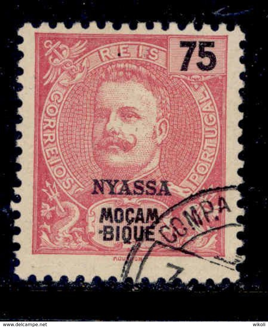 ! ! Nyassa - 1898 King Carlos 75 R - Af. 21 - Used - Nyassa