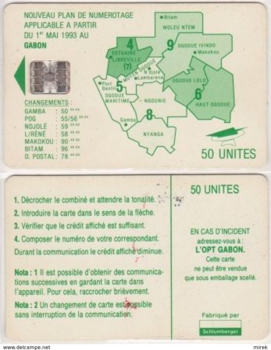 90/ Gabon; P16. Green Map, 50 Ut., SC7, No CN - Gabun