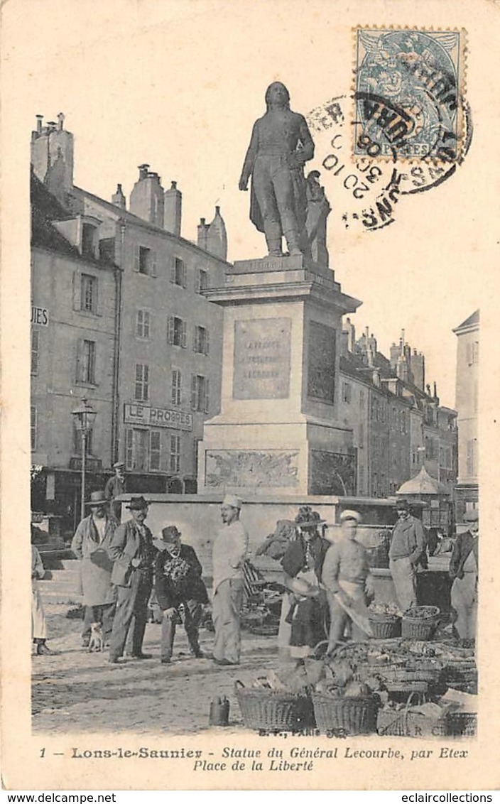 Lons Le Saunier         39     Marché Et Statue Du Général Lecourbe   ( Voir Scan) - Lons Le Saunier