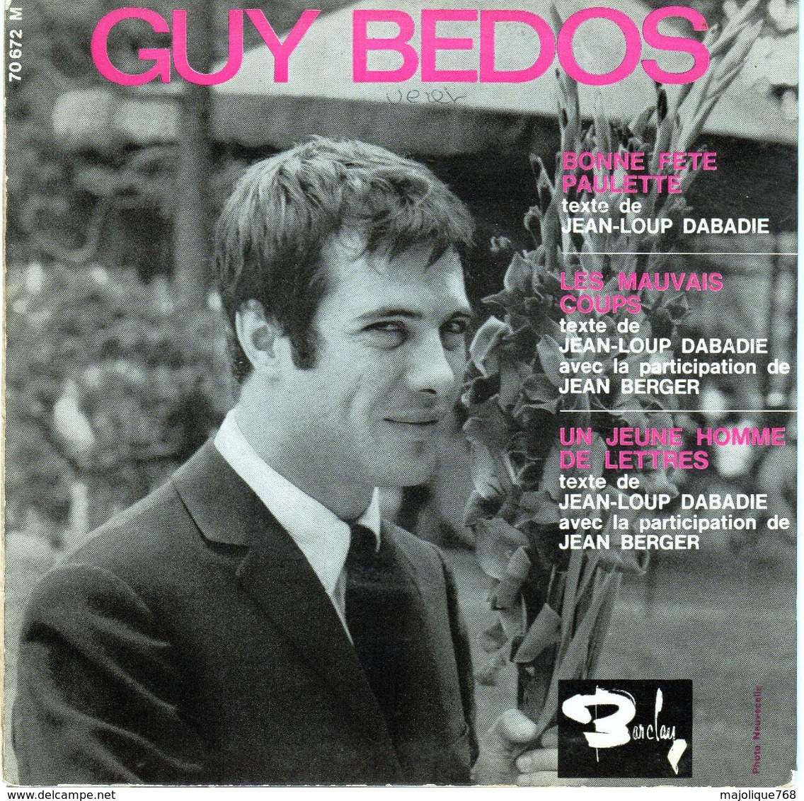 Disque - Guy Bedos - Bonne Fête Paulette - Barclay 70672 M - 1964 - Humor, Cabaret