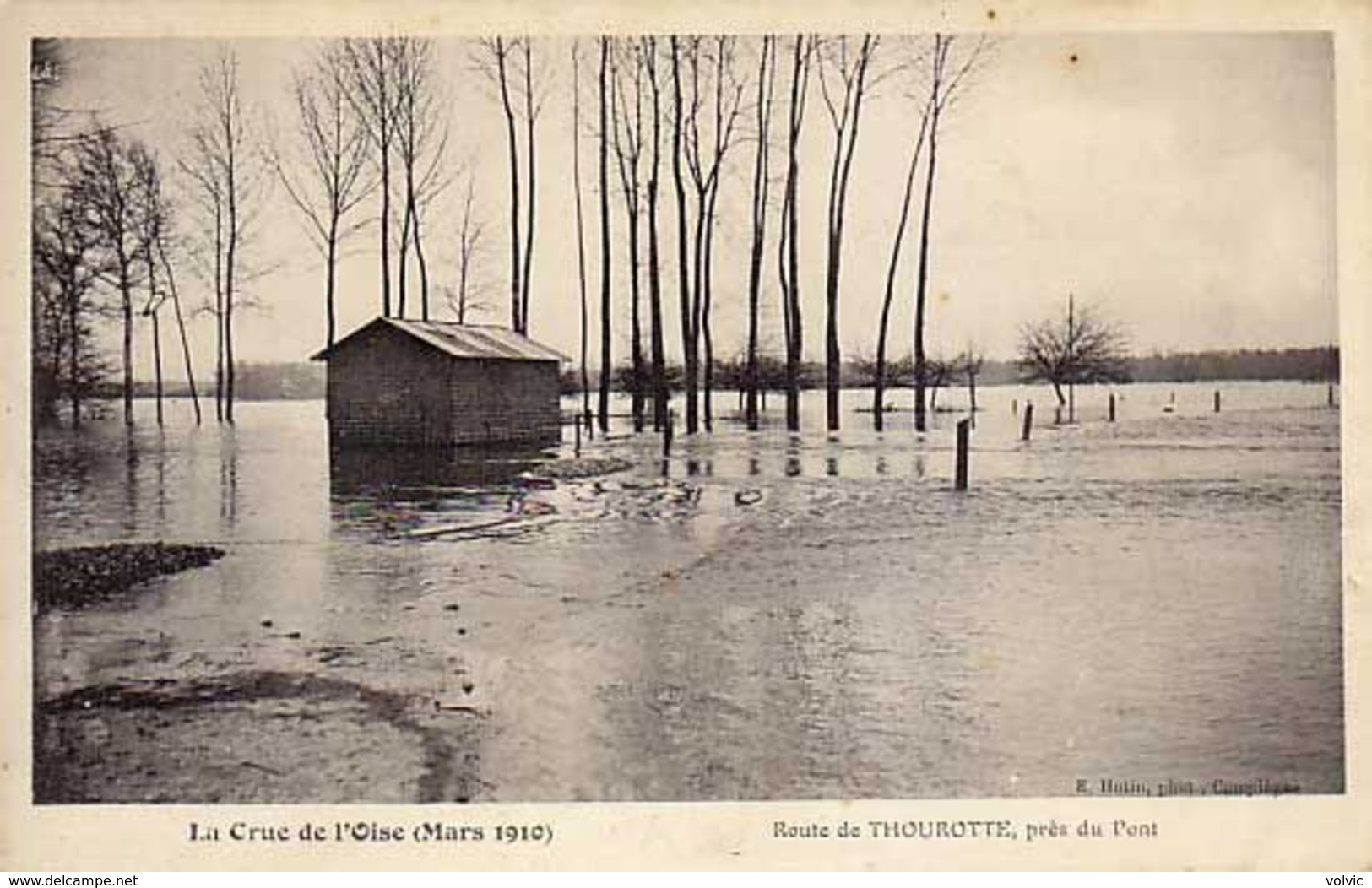 60 - THOUROTTE - Crue De L'Oise Mars 1910 - Route De Thourotte, Près Du Pont - - Thourotte