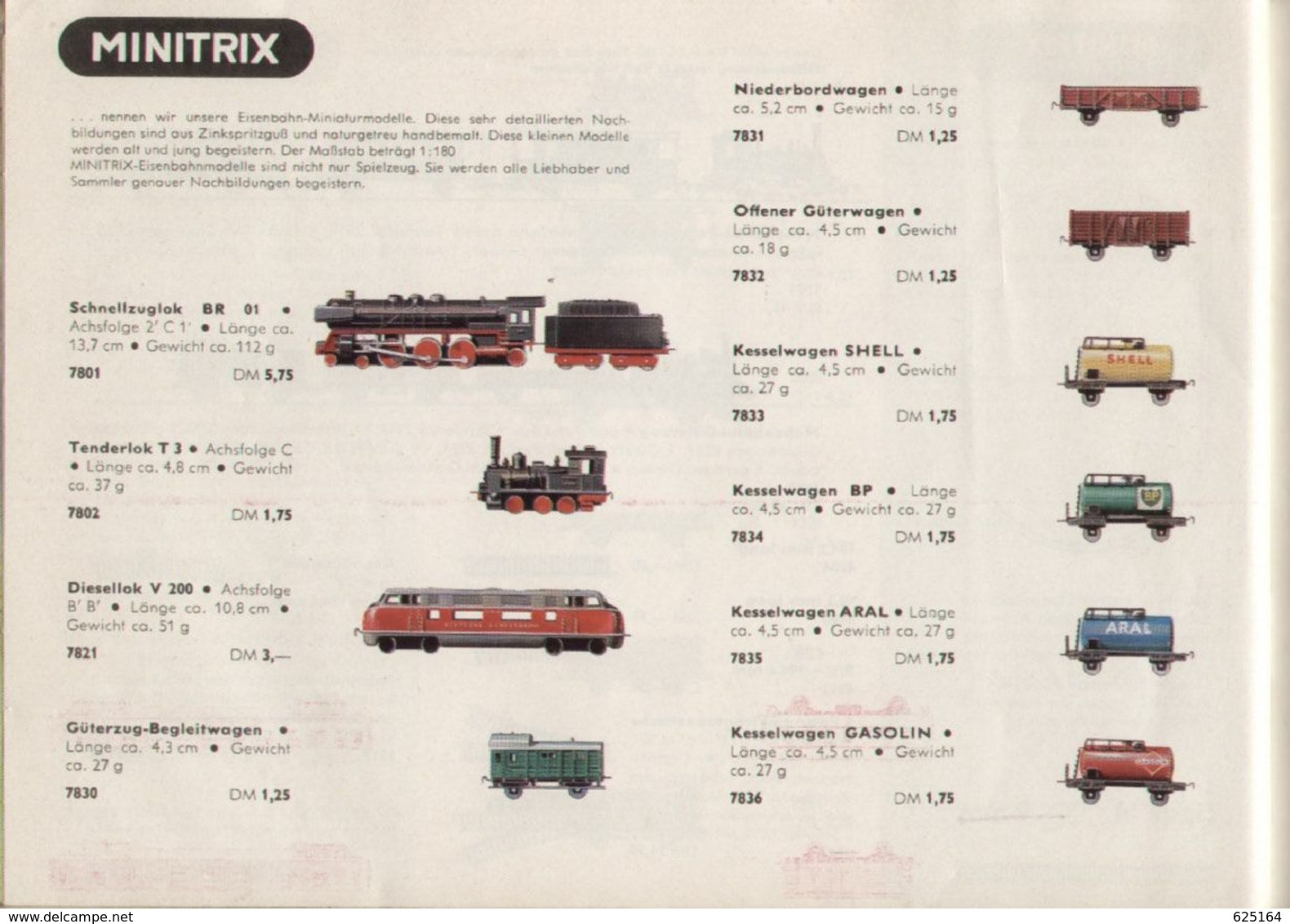 catalogue TRIX EXPRESS 1964 Minitrix Tram Rivarossi Metallbaukasten
