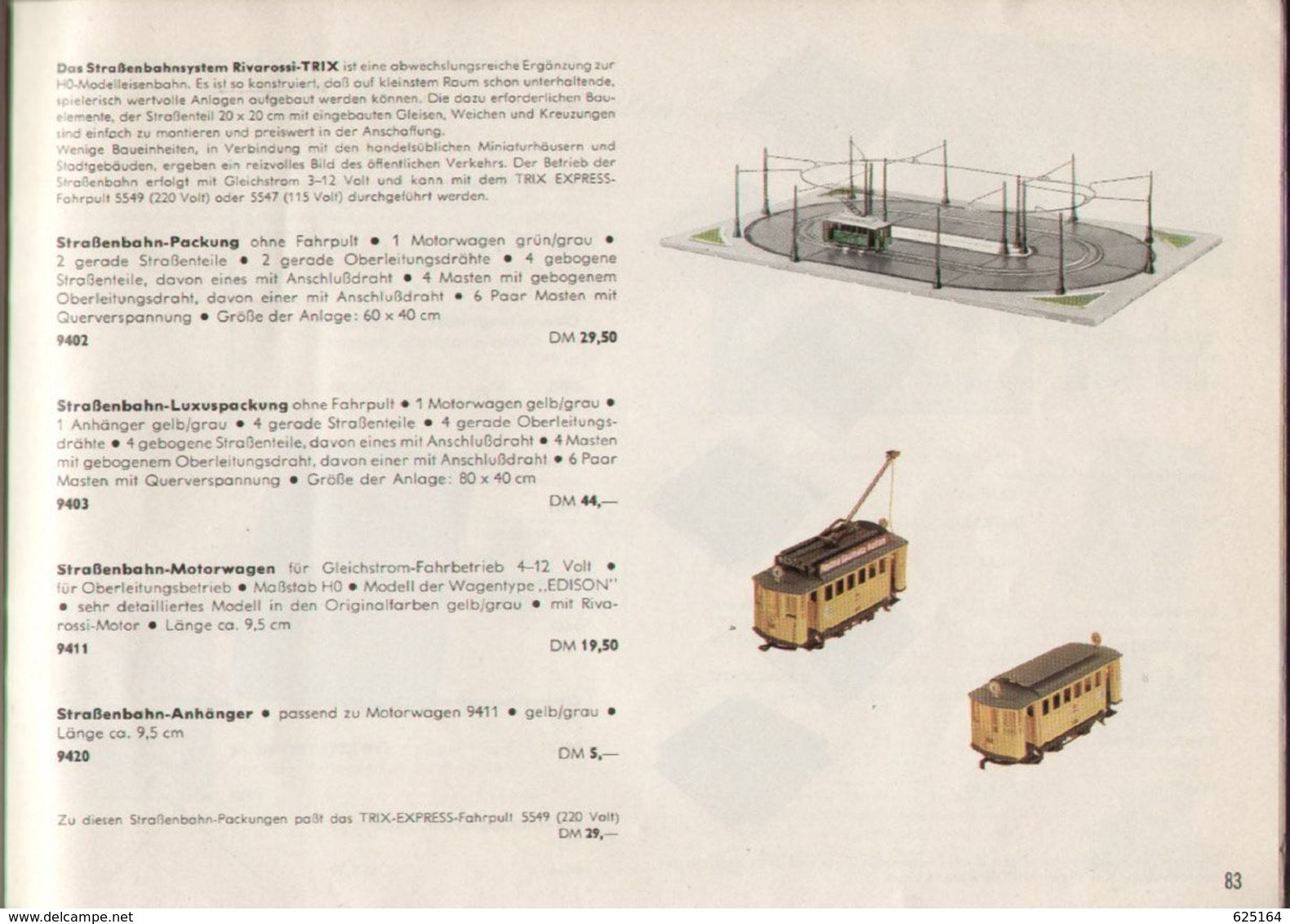 catalogue TRIX EXPRESS 1964 Minitrix Tram Rivarossi Metallbaukasten