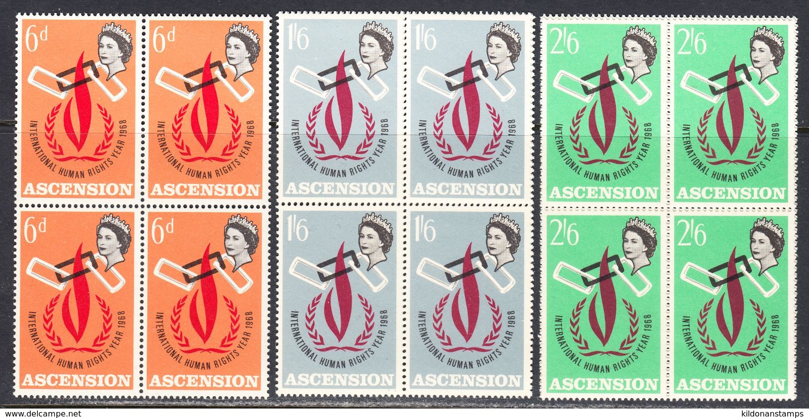 Ascension 1968 Mint No Hinge, Blocks, Sc# 115-117,SG 110-112, Yt - Ascensión