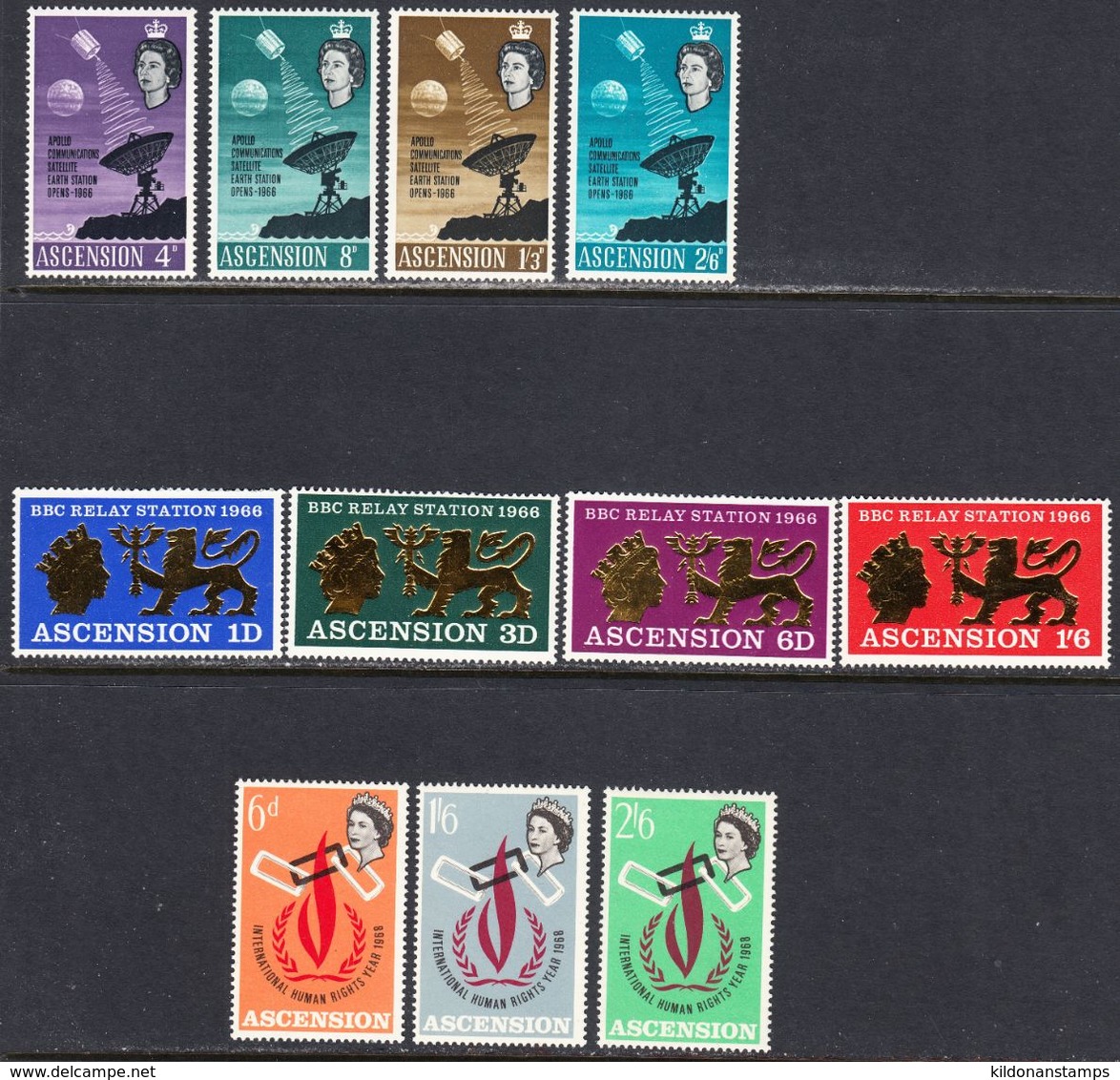 Ascension 1966-68 Mint No Hinge, Sc# 104-107,111-117, SG 99-102,106-112, Yt - Ascension