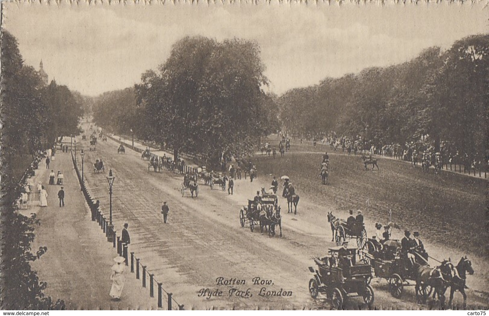Transports - Fiacres Calèches Attelages - Automobiles - London - Rotten Row Hyde Park - Taxis & Fiacres