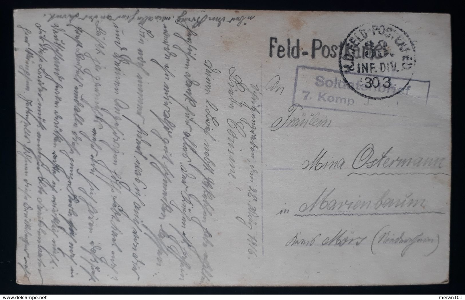 DR 1916, Fotokarte FELDPOST 7.Kompanie RRR!! - Lettres & Documents