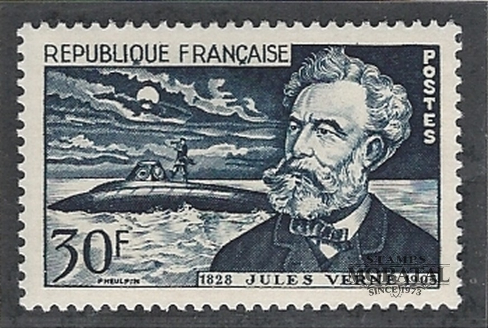 1955 Francia Yv# 1026  *MH  Buen Estado. Julio Verne (Yvert&Tellier)  Personajes - Neufs