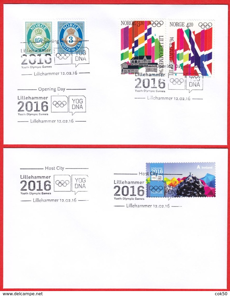 NORWAY - Lillehammer 2016 «Winter Youth Olympics - All Host Cities Incl.opening/closing Dates» (study 3 Scans) - Winter 2016: Lillehammer (Olympische Jugendspiele)