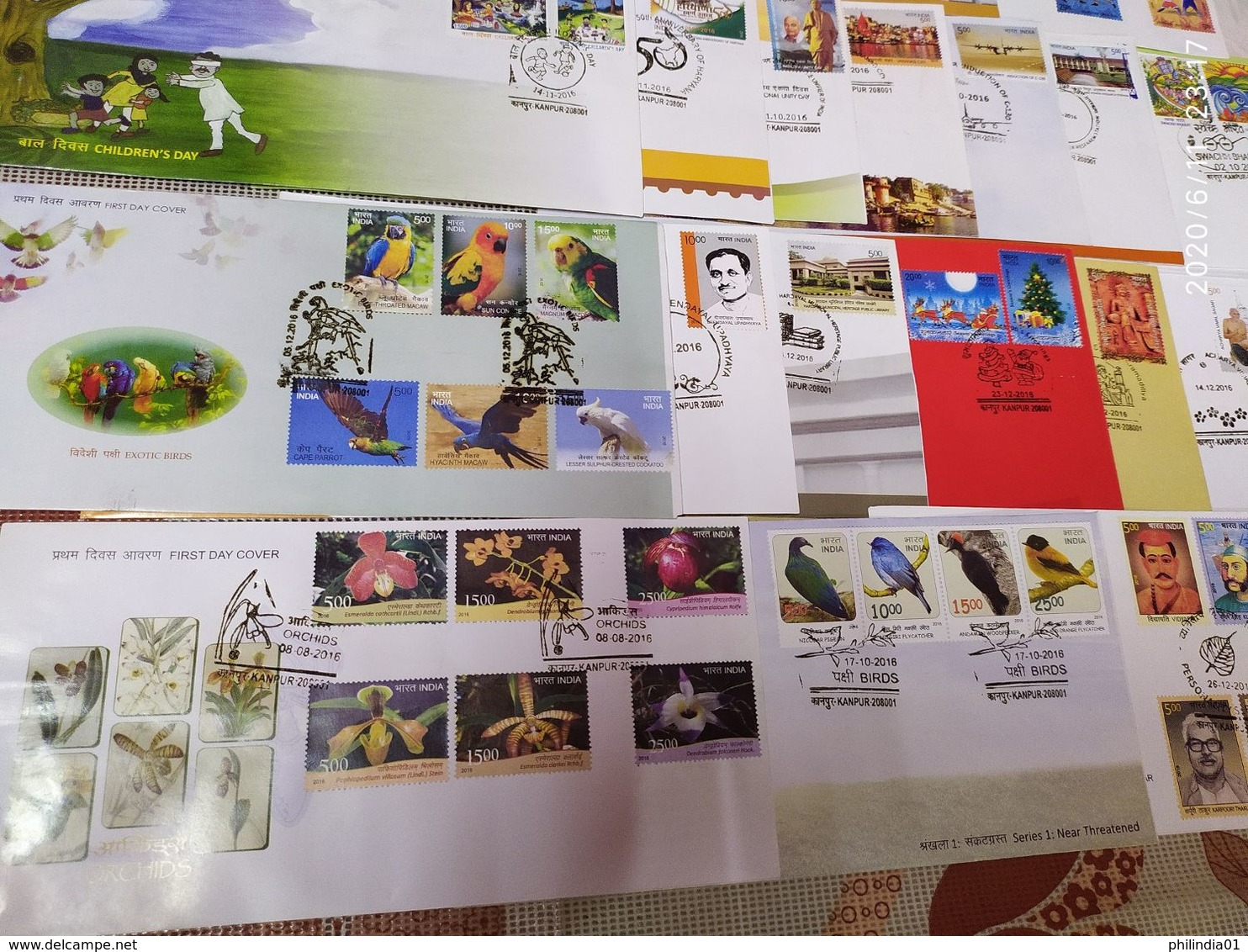 India 2016 Year Pack Of 36 FDCs On Olympic Games Birds Yogasan Joints Issue Wildlife Orchids Metal Craft - Années Complètes