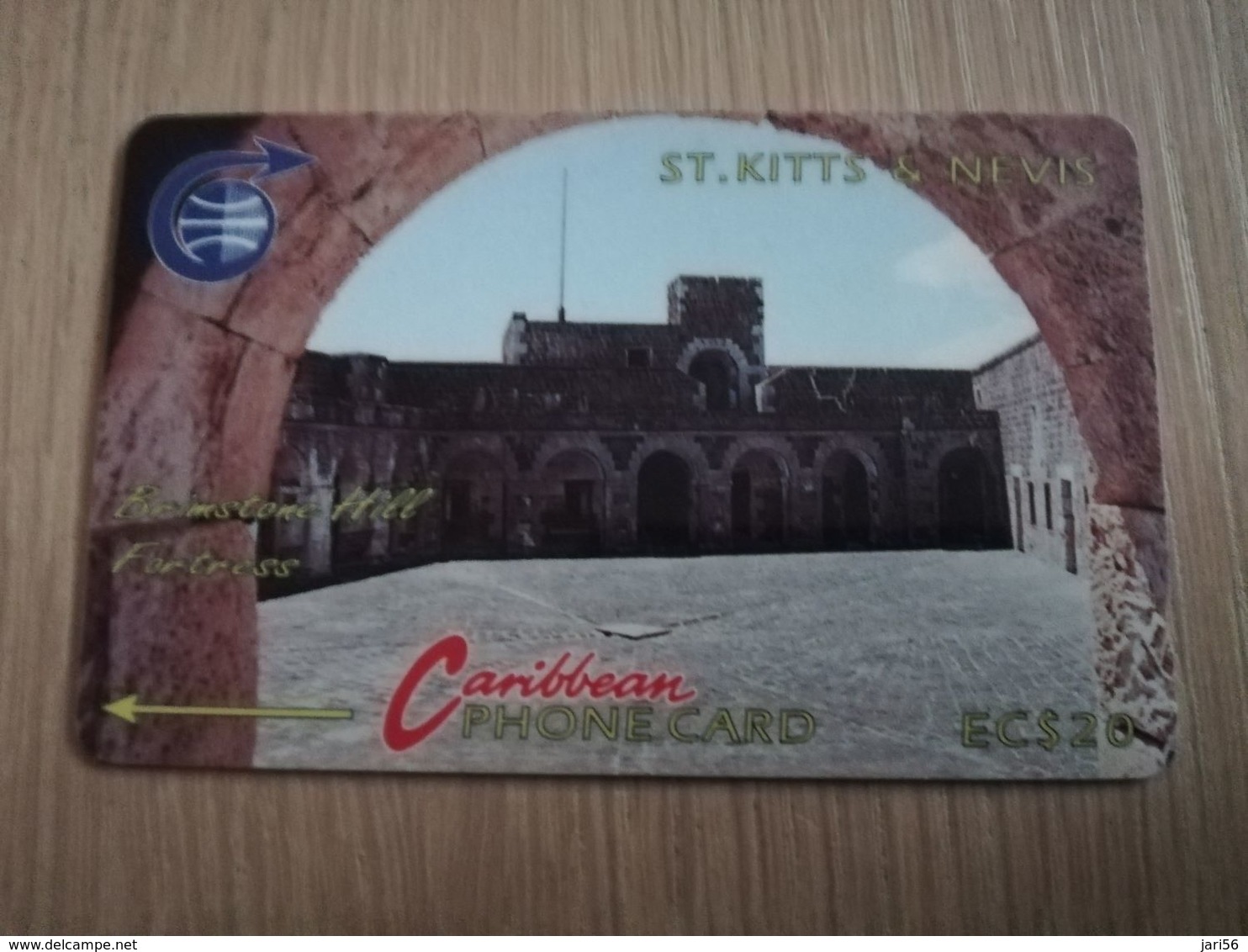 ST KITTS & NEVIS   GPT CARD $20,-   3CSKC     NO STK-3C   BRIMSTONE HILL FORTRESS  2    Fine Used Card  **2330** - Saint Kitts & Nevis