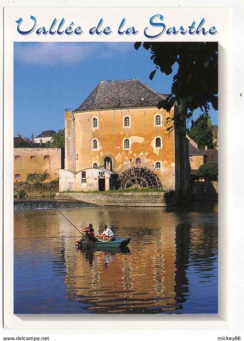 MALICORNE --Vallée De La Sarthe-- Le Vieux Moulin  (animée , Pêcheurs ).......à Saisir - Malicorne Sur Sarthe