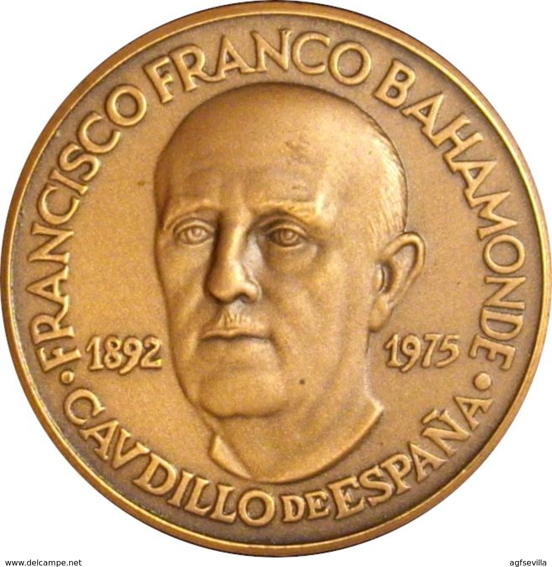 ESPAÑA. FRANCISCO FRANCO. MEDALLA PACI IMPOSVIT MORES. COBRE. ESPAGNE. SPAIN MEDAL - Monarquía/ Nobleza