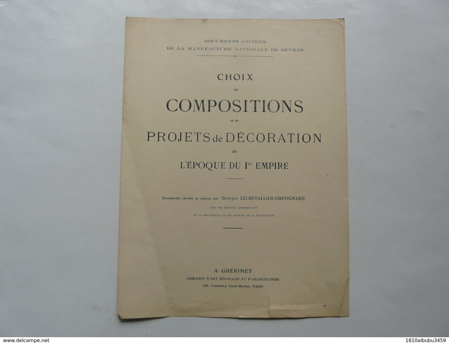 Documents Anciens De La Manufacture Nationale De SEVRES - G. Lechevallier-Chevignard - Epoque Du 1er Empire (1 Page ) - Sèvres (FRA)