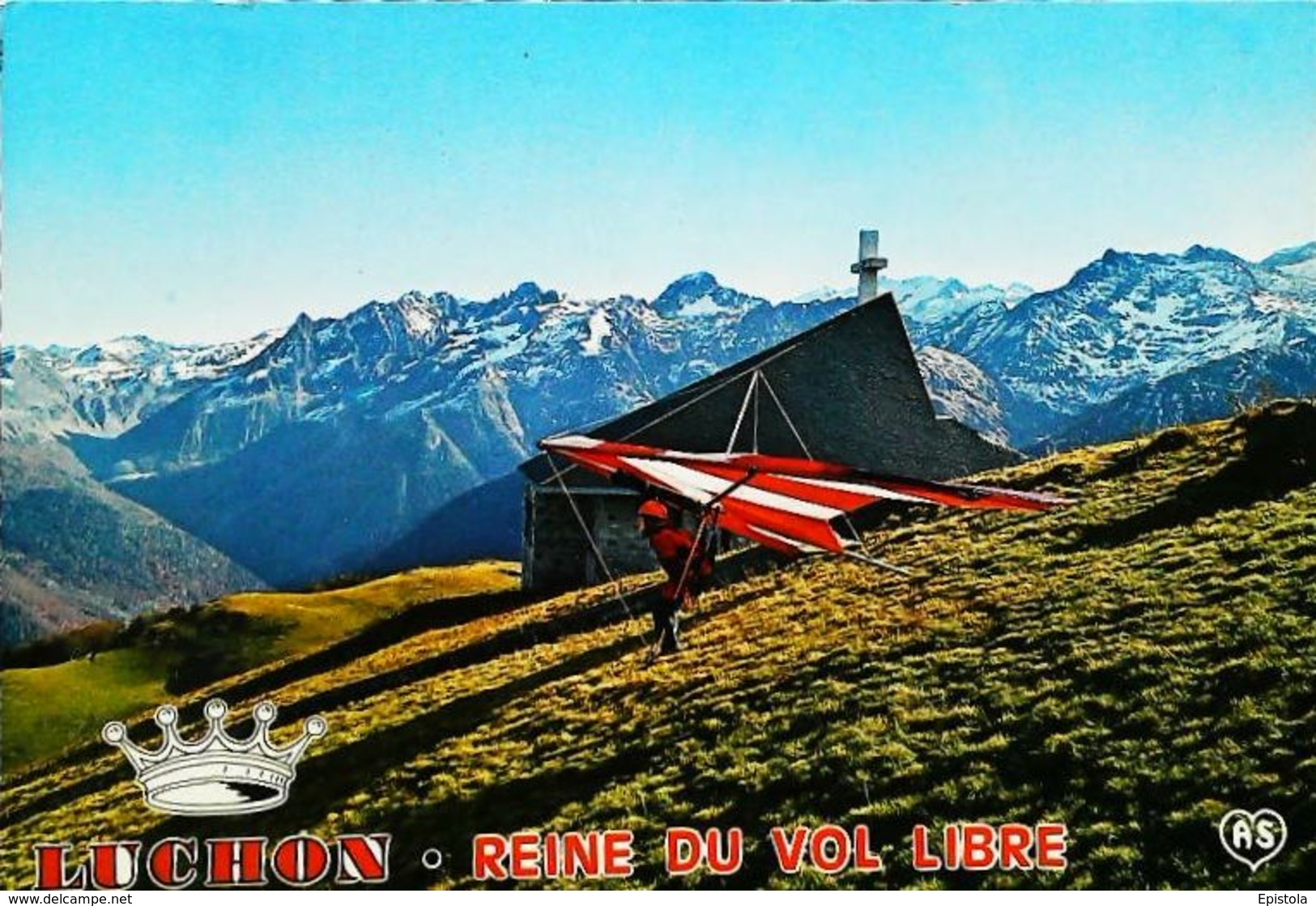 1980s  Deltaplane (Hang Gliding - Deltavliegen) - FRANCE Luchon (31) - Parachutespringen