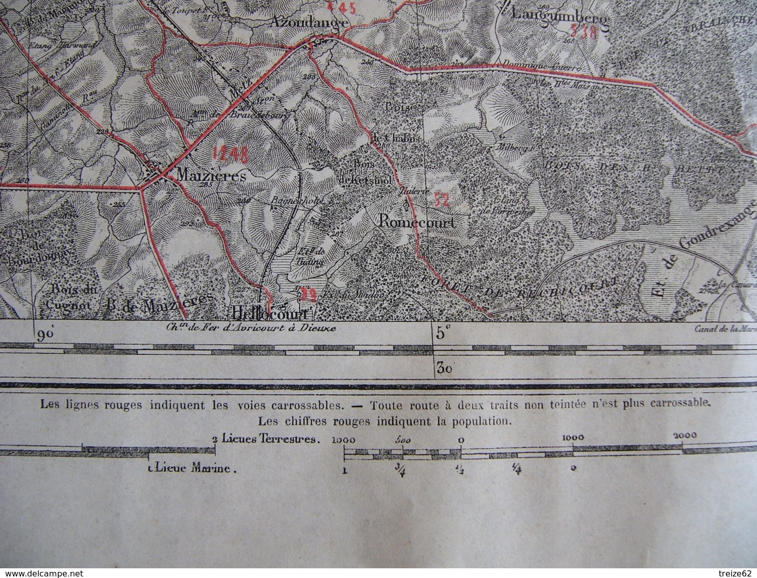 Carte SARREBOURG Dieuze Saar Union Munster Sarralbe Moyenvic Luppy Faulquemont Hampont Fenetrange Morhange Levée En 1835 - Landkarten