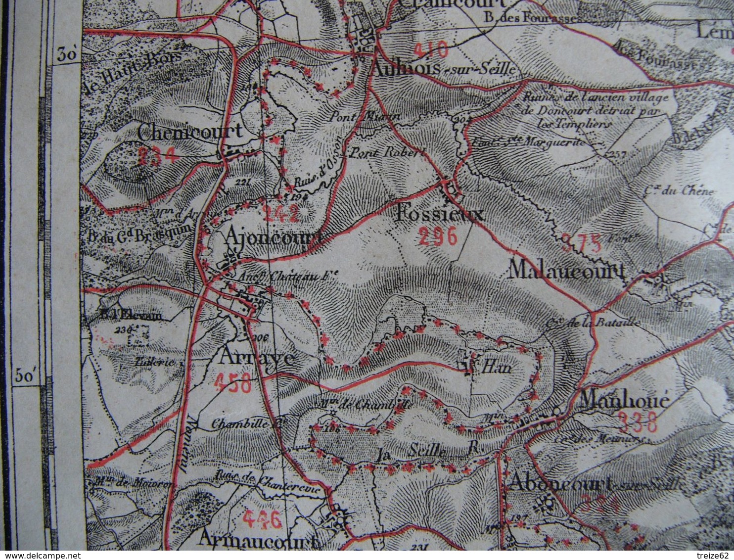 Carte SARREBOURG Dieuze Saar Union Munster Sarralbe Moyenvic Luppy Faulquemont Hampont Fenetrange Morhange Levée En 1835 - Landkarten