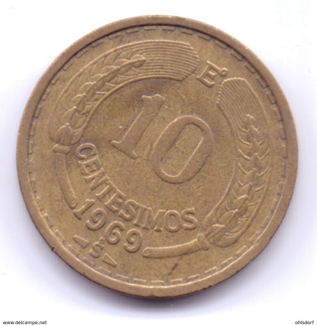 CHILE 1969: 10 Centesimos, KM 191 - Cile