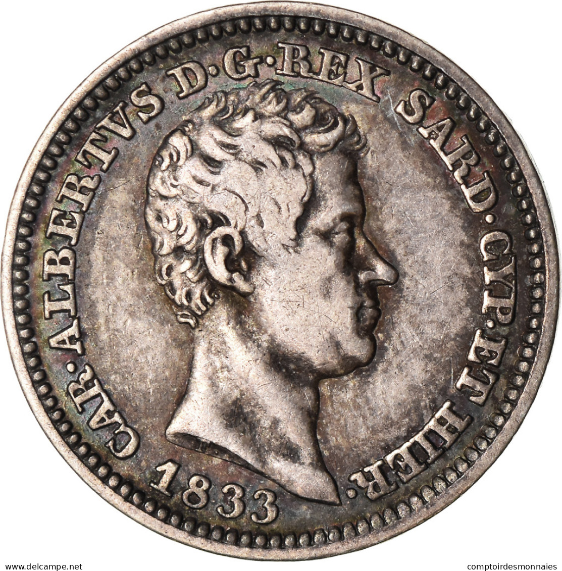 Monnaie, États Italiens, SARDINIA, Carlo Alberto, 50 Centesimi, 1833, Torino - Italian Piedmont-Sardinia-Savoie