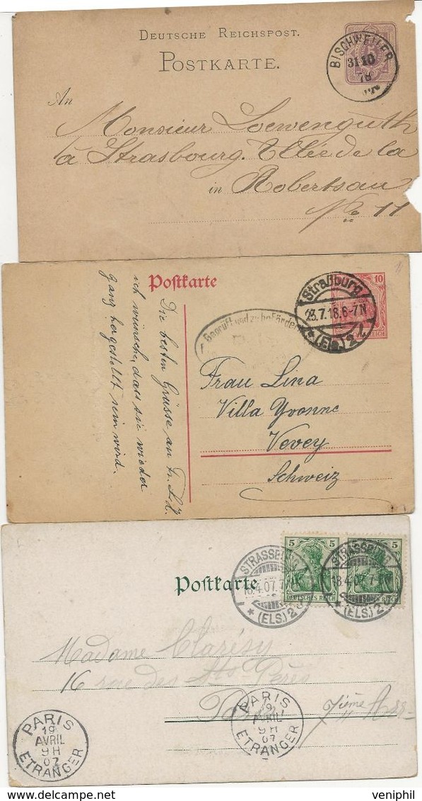 LOT DE 5 CARTES -ENTIERS ET LETTRE PERIODE  OCCUPATION 1878 A 1942 - - Autres & Non Classés