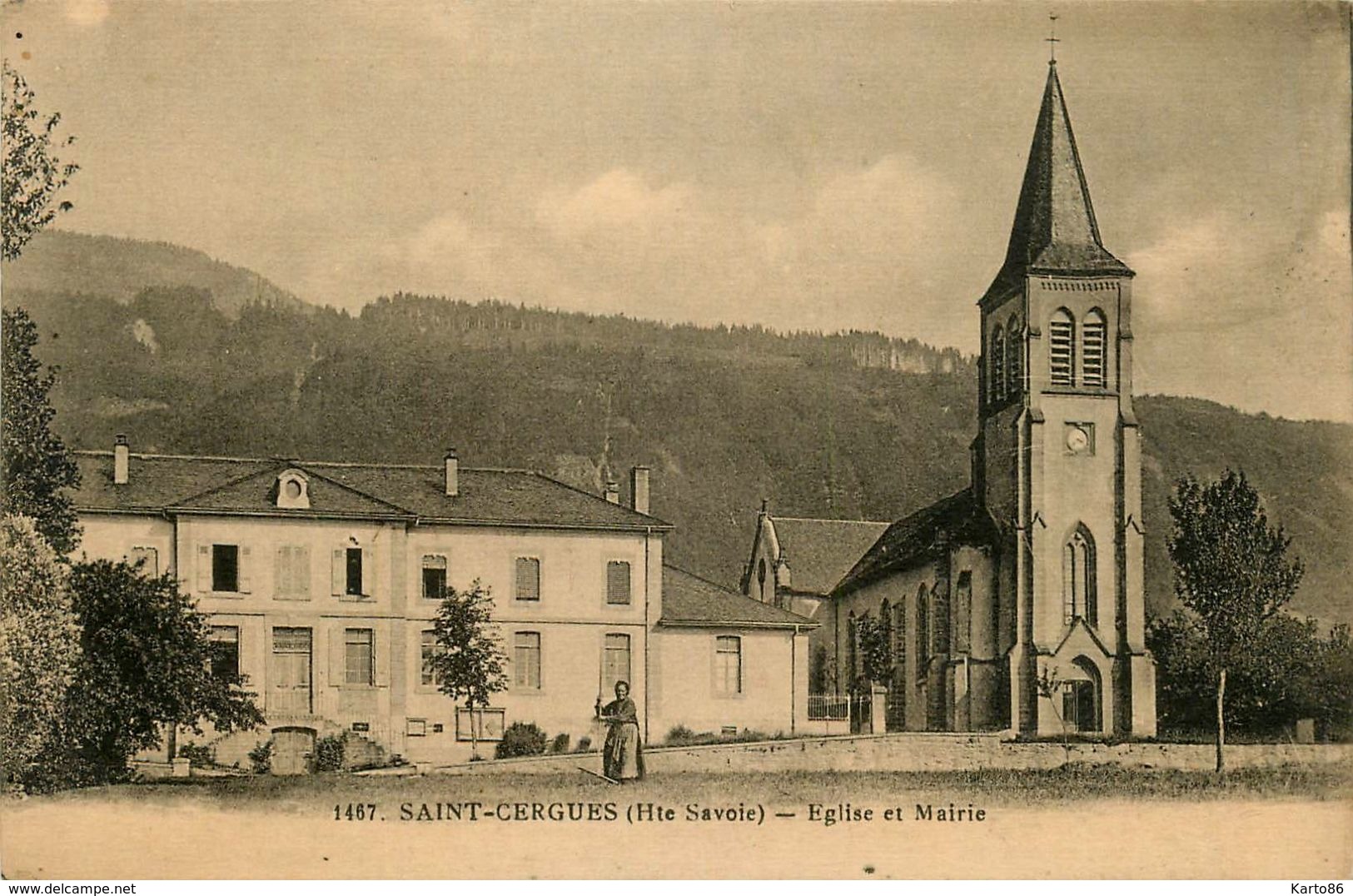 St Cergues * église Et Mairie Du Village * Hôtel De Ville - Saint-Cergues