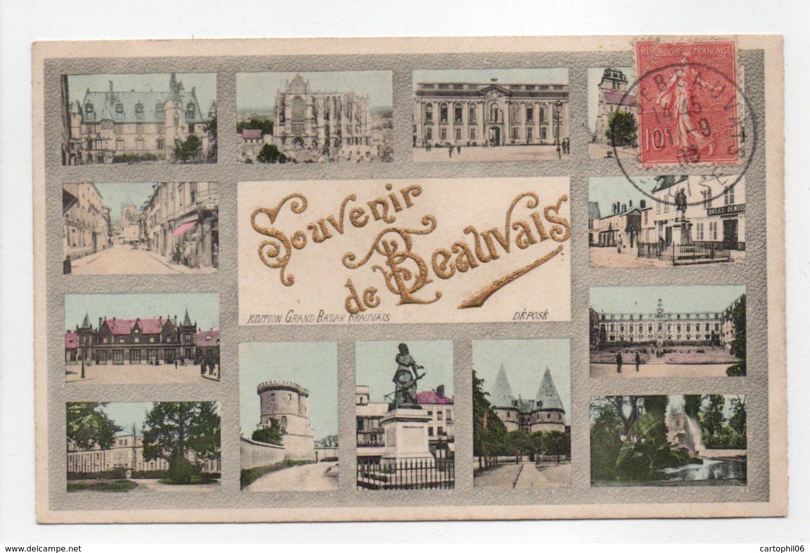 - CPA Souvenir De BEAUVAIS (60) - Multivues 1906 - Edition Grand Bazar - - Beauvais