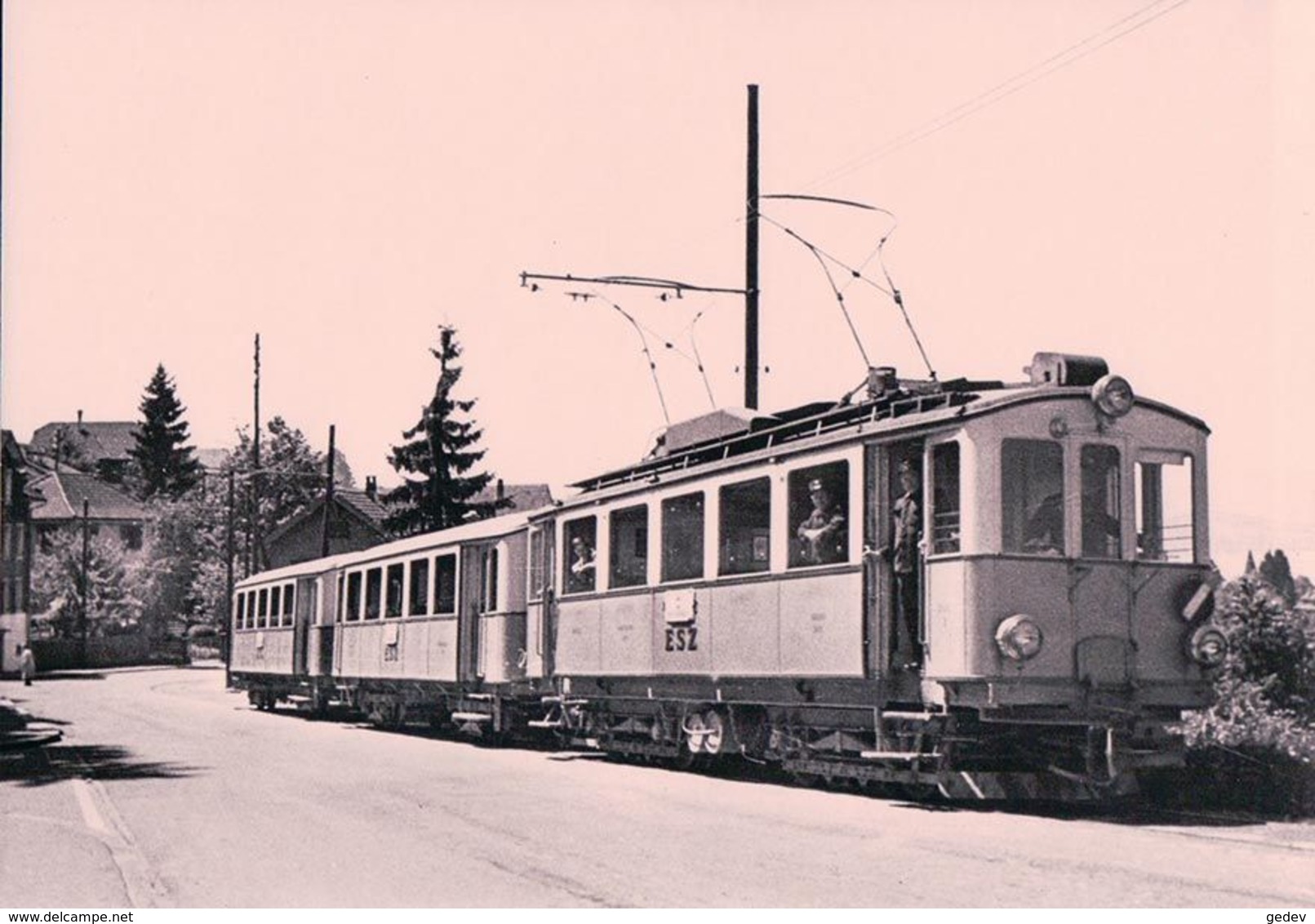 Schweizer Eisenbahn, Elektrische Strassenbahnen Zug, Tram à Zug Aegrristrasse, Photo 1954 BVA ESZ 35.5 - Strassenbahnen