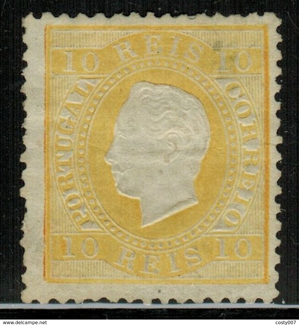 Portugal 1871 King Luis I 10 Rs K.12 1/2 Mi.35B MH MNG AM.575 - Unused Stamps