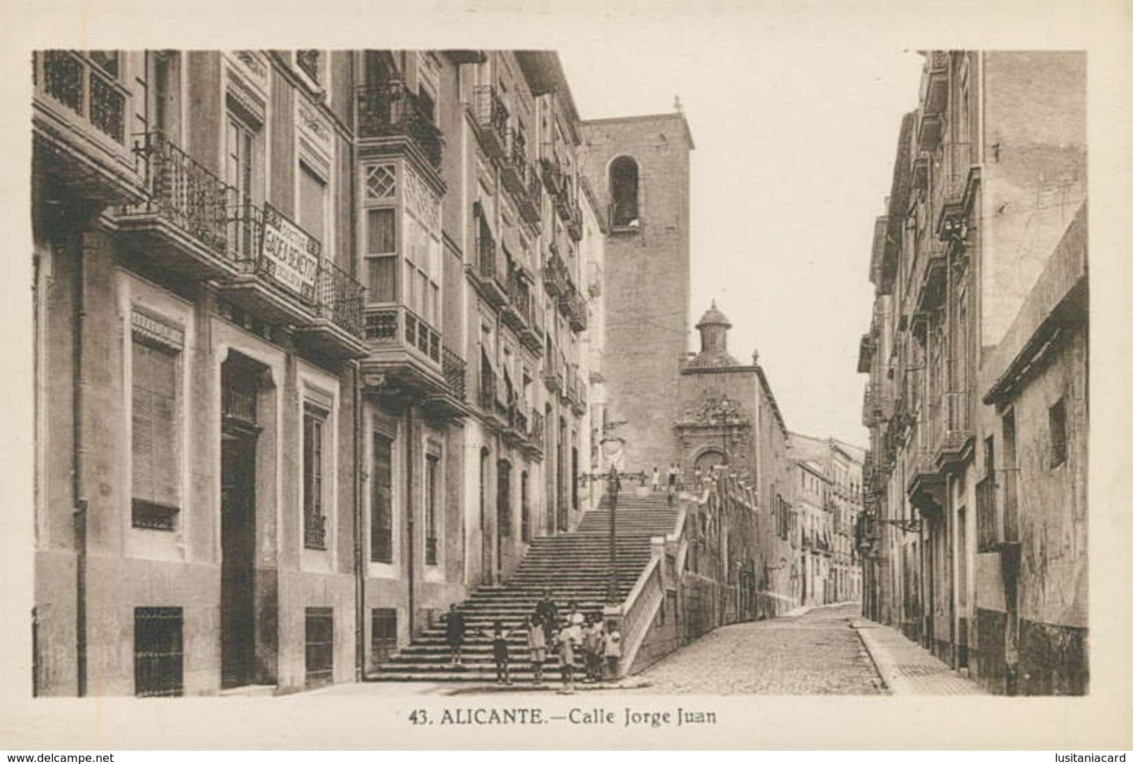 ALICANTE - Calle Jorge Juan.  (Ed. L. Roisin  Nº43) Carte Postale - Alicante