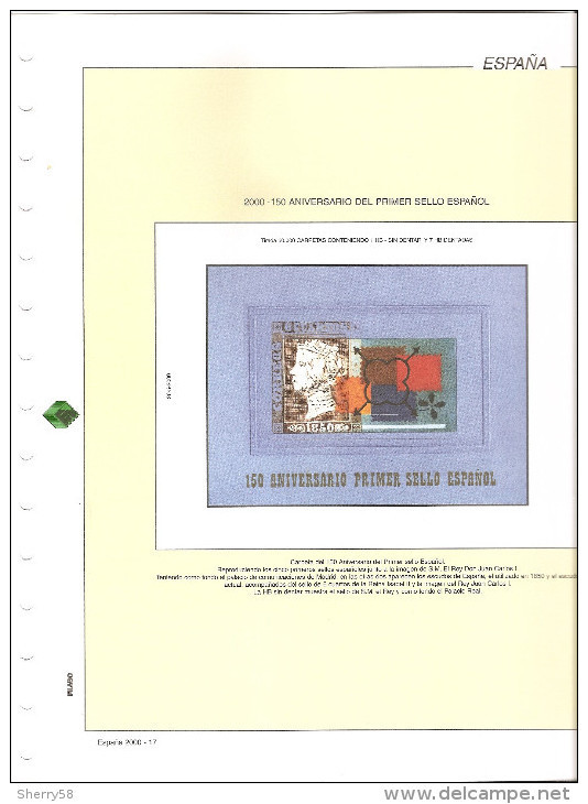 2000-HOJA ÁLBUM FILABO DE CARNÉ 3711AC CON PRUEBA OFICIAL ED. 71A- VER FOTO PARCIAL - Essais & Réimpressions