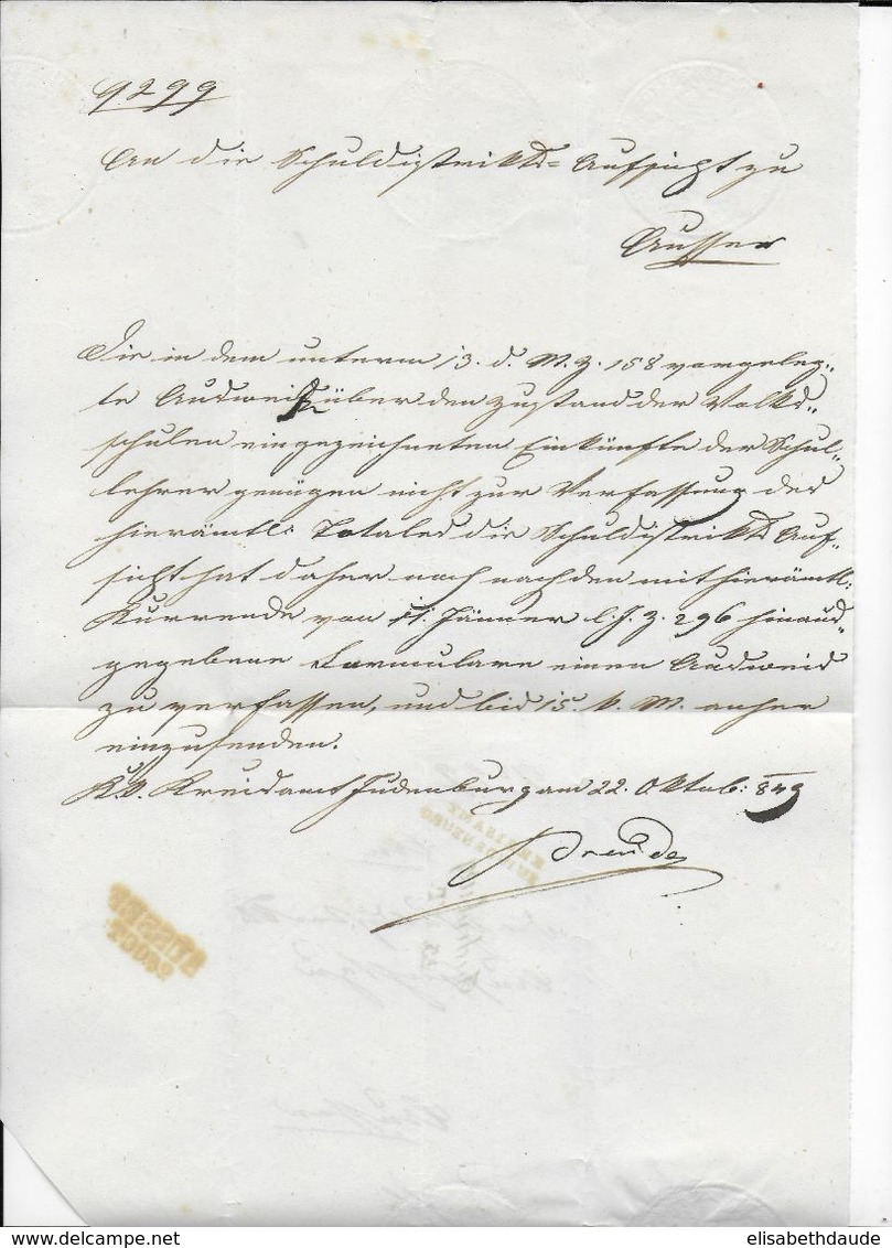 AUTRICHE - 1849 - LETTRE Du KREISAMT JUDENBURG Avec SUPERBE MARQUE LINEAIRE + SCEAU MARQUE A SEC - ...-1850 Voorfilatelie