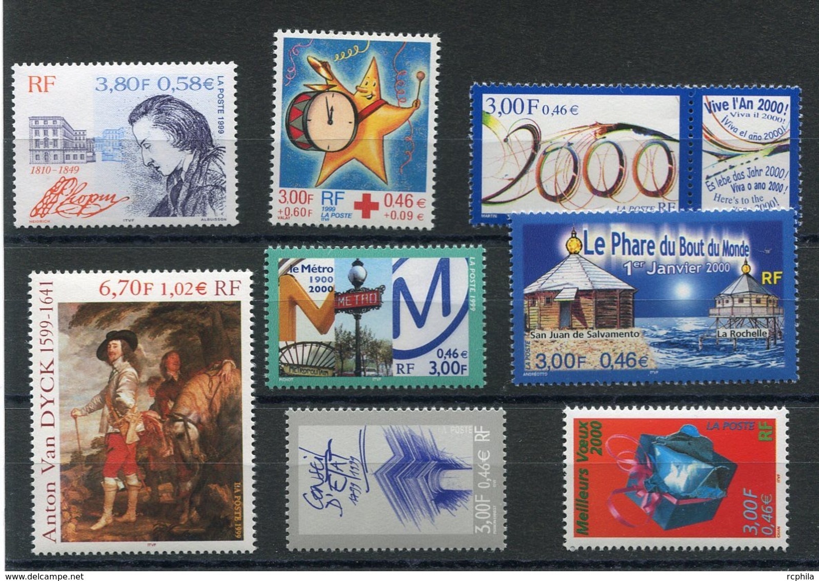 RC 13566 FRANCE 1999 LOT DE TIMBRES A LA FACIALE NEUFS ** - Ungebraucht