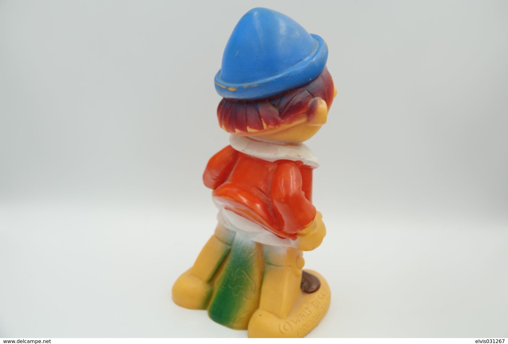 PIEPER POUET SQUEAKY: WALT DISNEY PRODUCTIONS PINOCCHIO ULTRA RaRe  - L=18 - Rubber - Vinyl -1970's - Schlümpfe