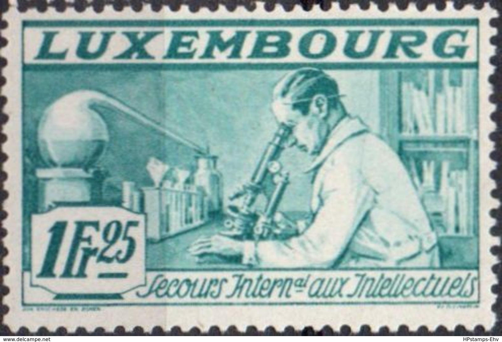 Luxemburg 1935, Intellectuels 1 Fr 25 Chemical Research 2006.1916 Microscope, Retort - Other & Unclassified