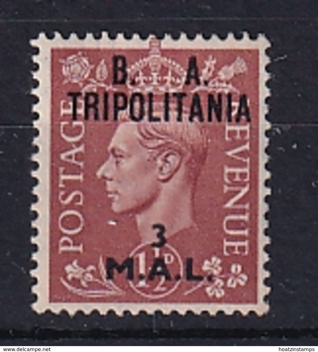 Tripolitania: 1950   KGVI 'B. A. Tripolitania' OVPT   SG T16    3l On 1½d    MH - Tripolitaine