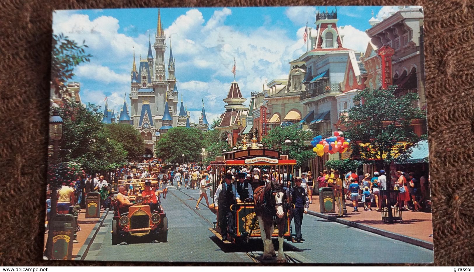 CPM WALT DISNEY WORD MAIN STREET U S A 1989 ATTELAGE AUTO VOITURE - Disneyworld