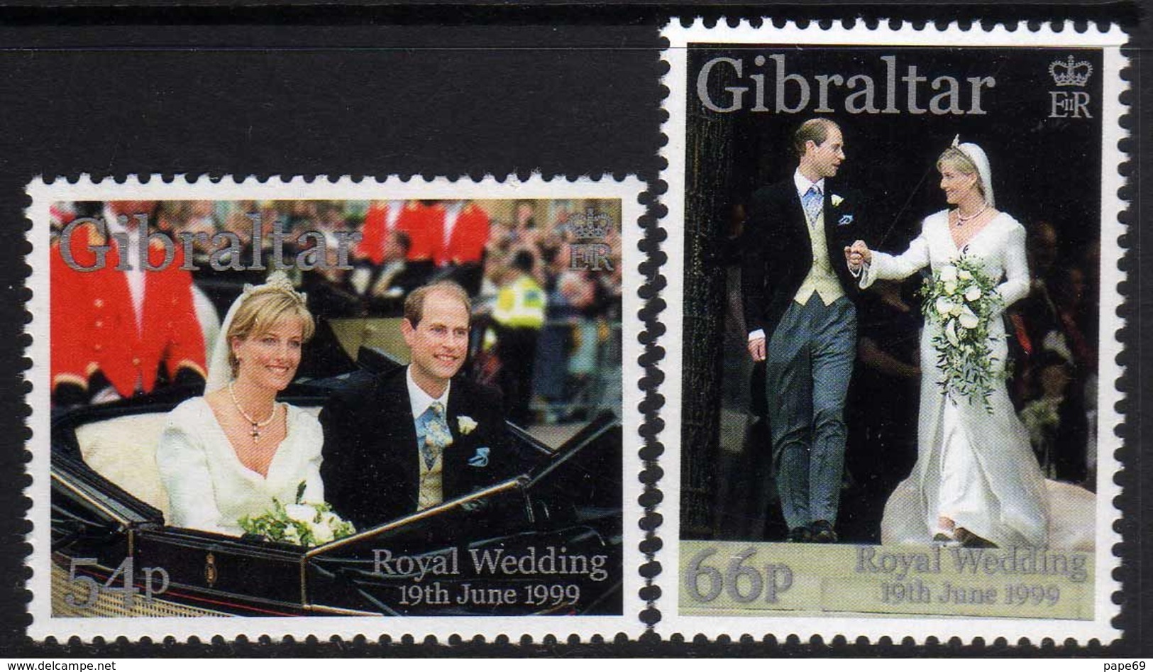 Gibraltar N°  894 / 95 XX  Mariage Royal Du Prince Edouard Et De Miss Sophie Rhys-Jo (II). Les 2 Vals Sans Charnière, TB - Gibraltar