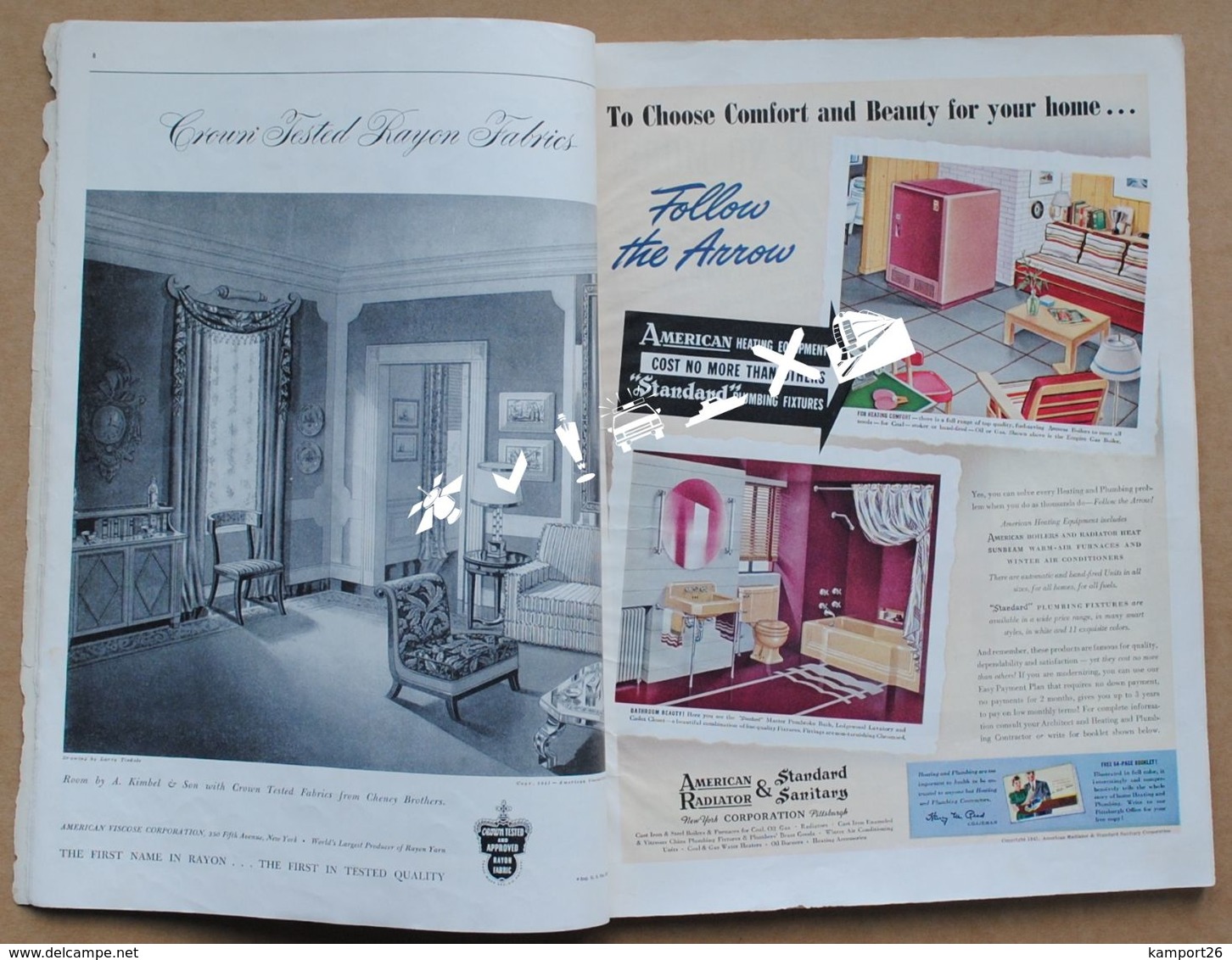 1941 HOUSE BEAUTIFUL September BUILDING Magazine COOKING Furnishing GARDENING History USA - Haus & Heim