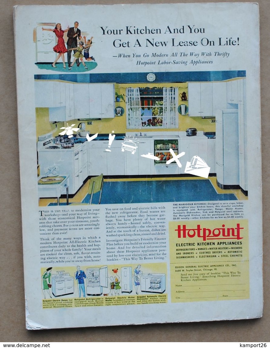 1941 HOUSE BEAUTIFUL September BUILDING Magazine COOKING Furnishing GARDENING History USA - Haus & Heim