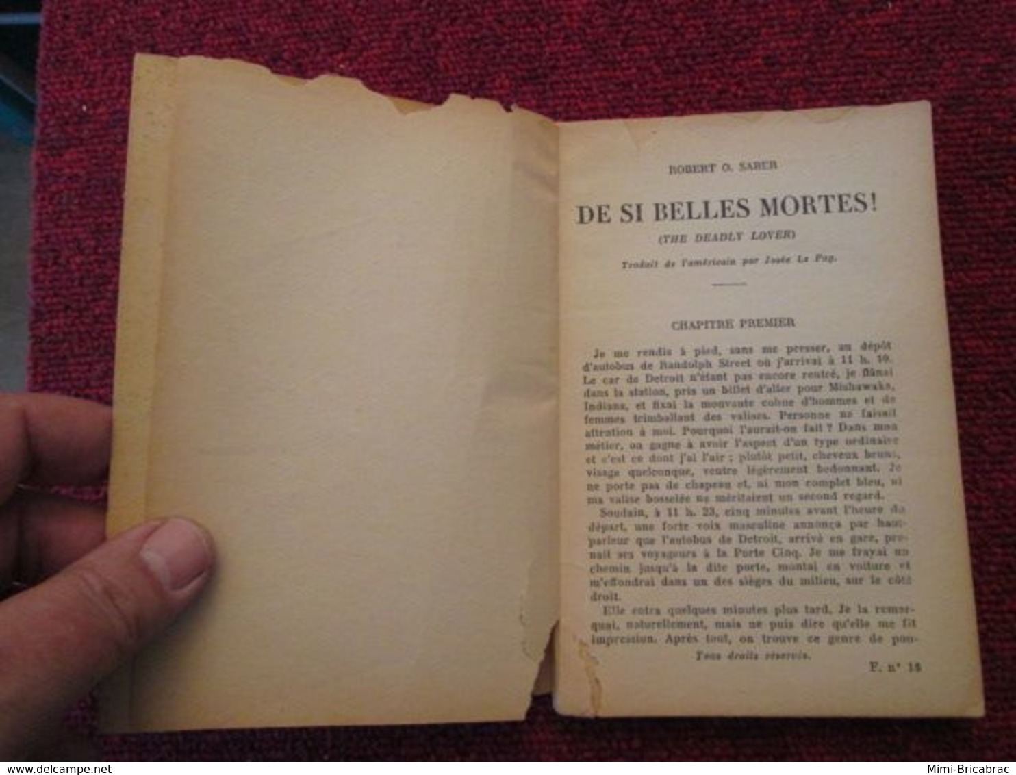 POL2013/1 : ROMAN POLICIER / FERENCZI LE FANTOME / DE SI BELLES MORTES ! Par ROBERT O SABER / 1954 - Ferenczi